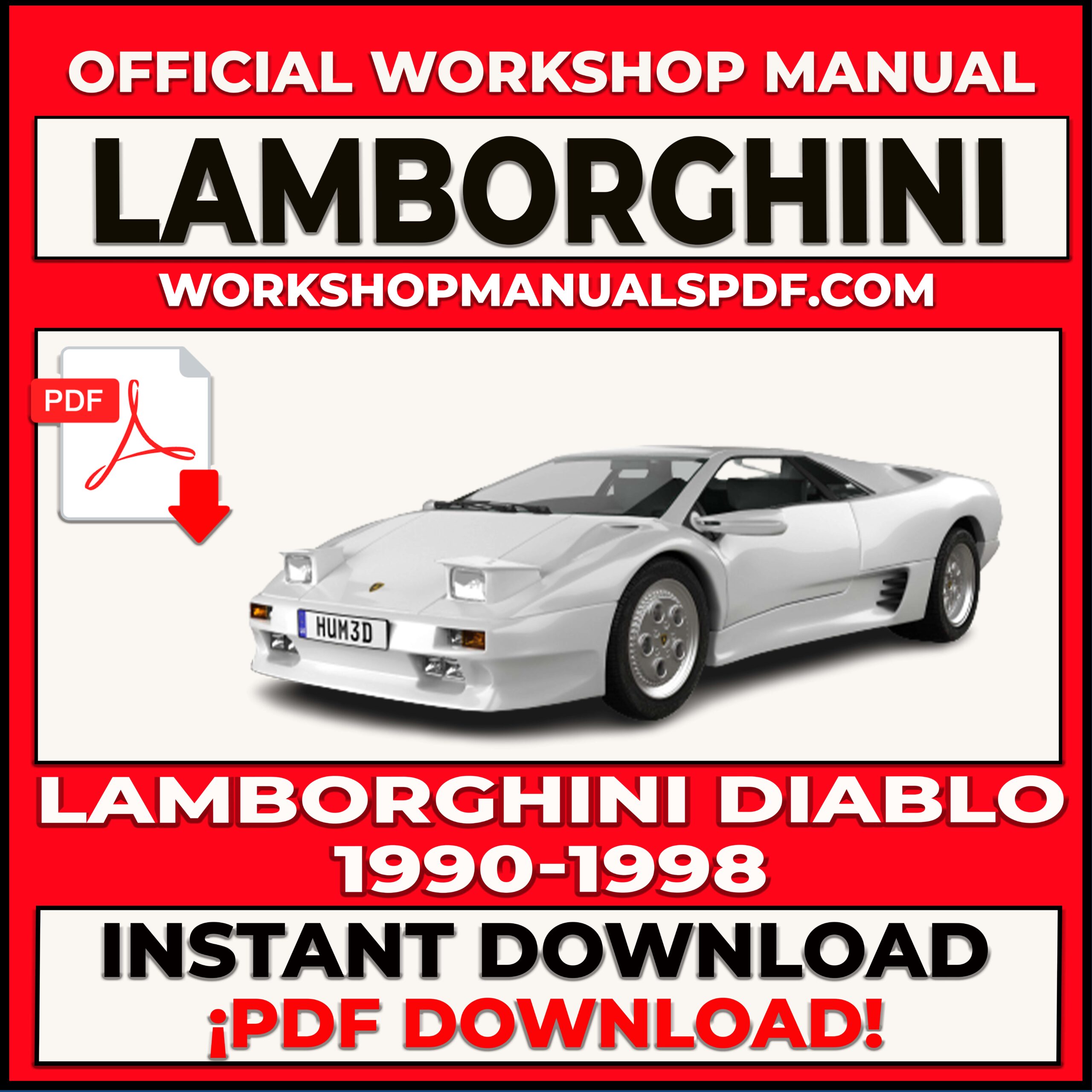 Lamborghini Diablo 1990-1998 Workshop Repair Manual