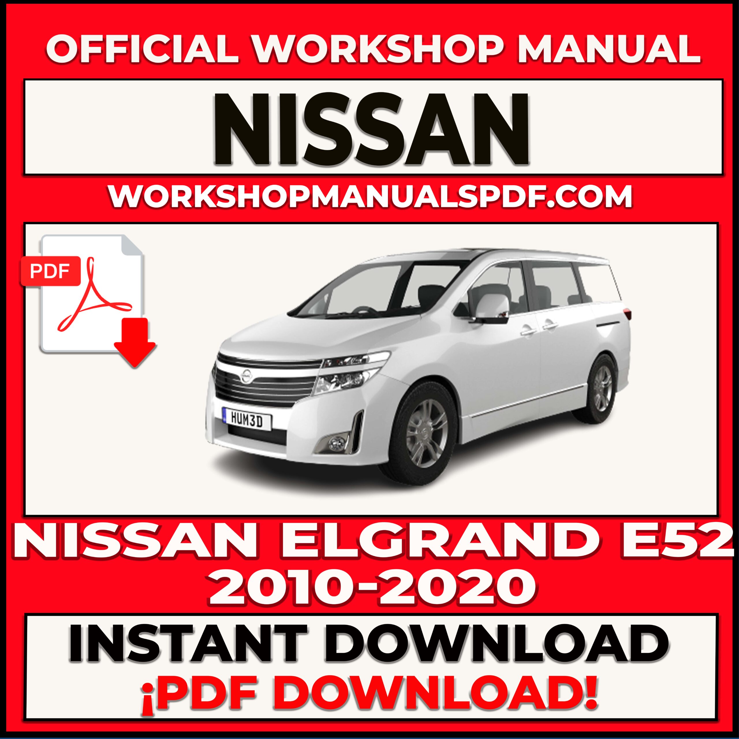 Nissan Elgrand 2010-2020 Workshop Repair Manual