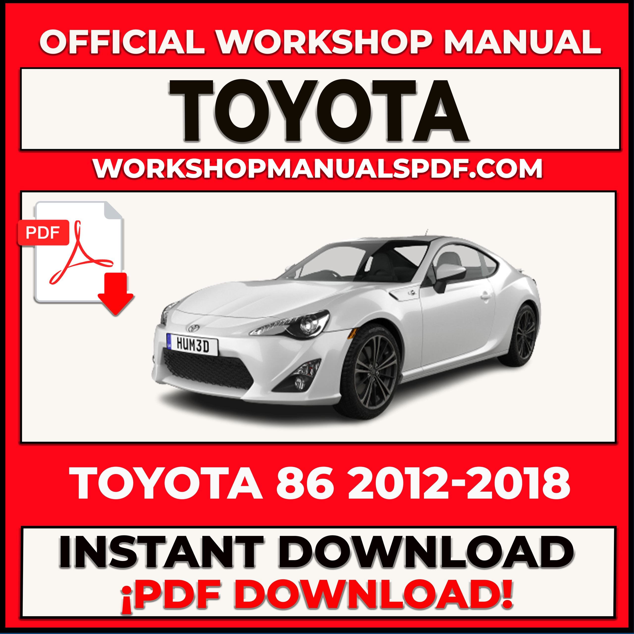 Toyota 86 2012-2018 Workshop Repair Service Manual